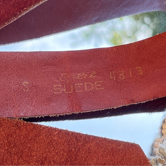 Vintage Split Suede Belt Womens Small Western Cowgirl Boho Rodeo 26-32” - Picture 5 of 8
